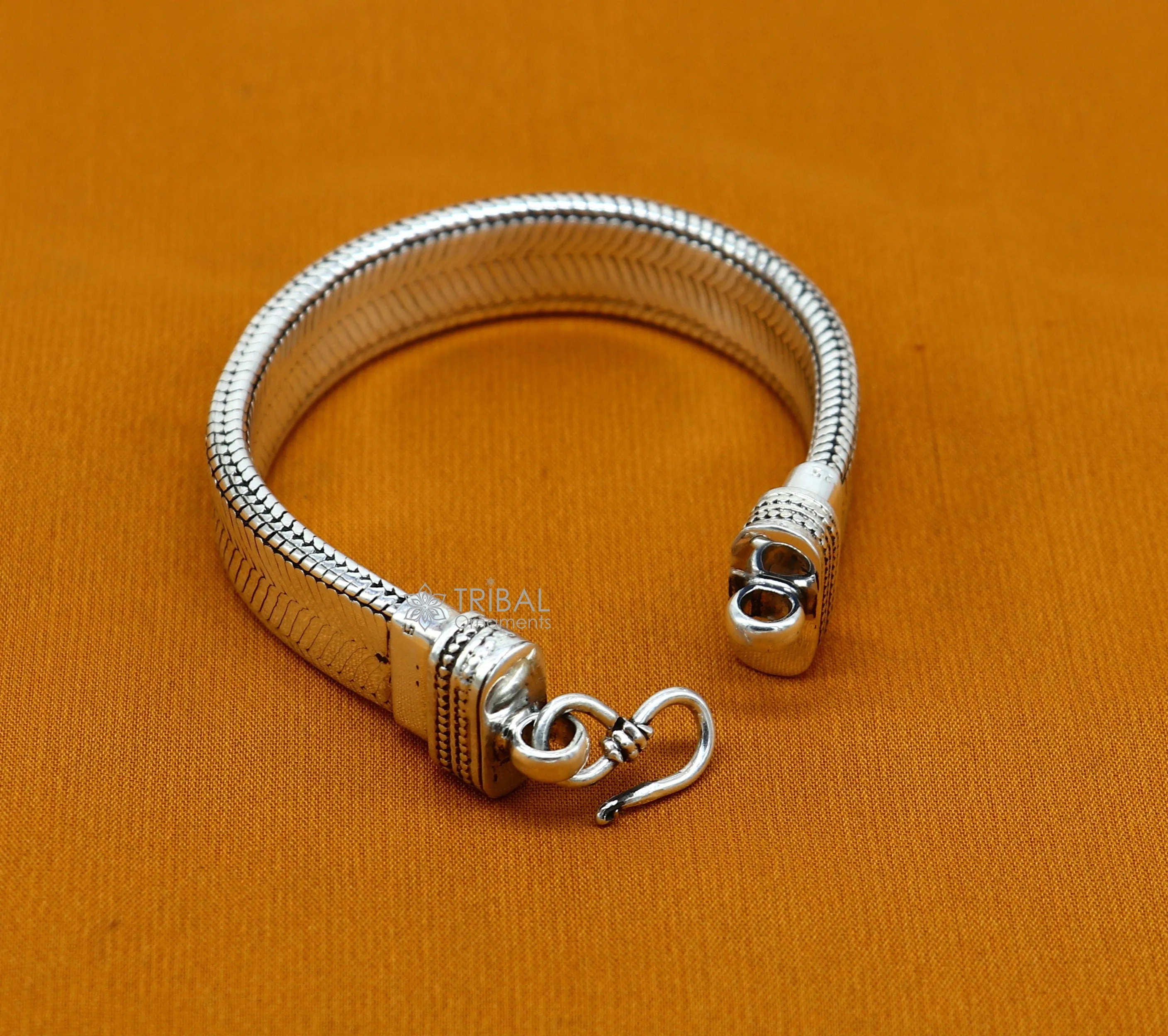13mm solid 925 sterling silver handmade flat belt bracelet, best men's bracelet jewelry, snake bracelet trendy jewelry for men sbr664