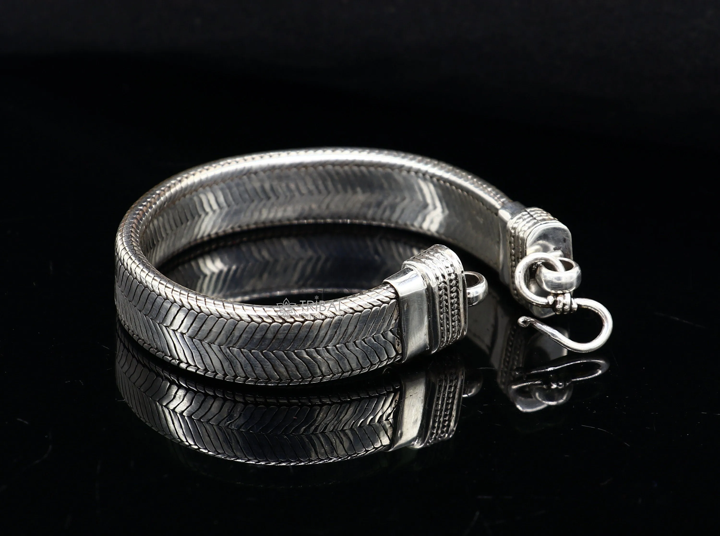 13mm solid 925 sterling silver handmade flat belt bracelet, best men's bracelet jewelry, snake bracelet trendy jewelry for men sbr664