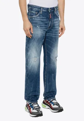 642 Distressed Straight-Leg Jeans