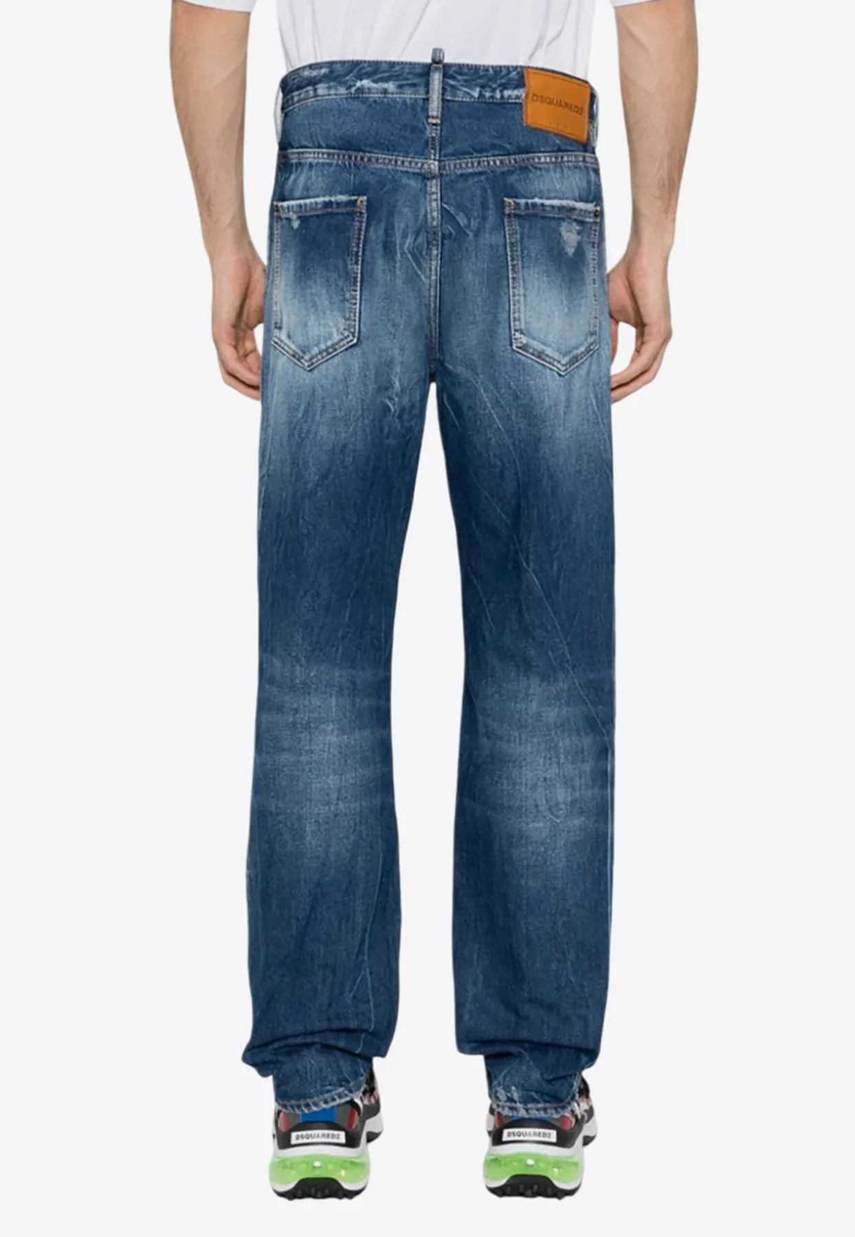 642 Distressed Straight-Leg Jeans