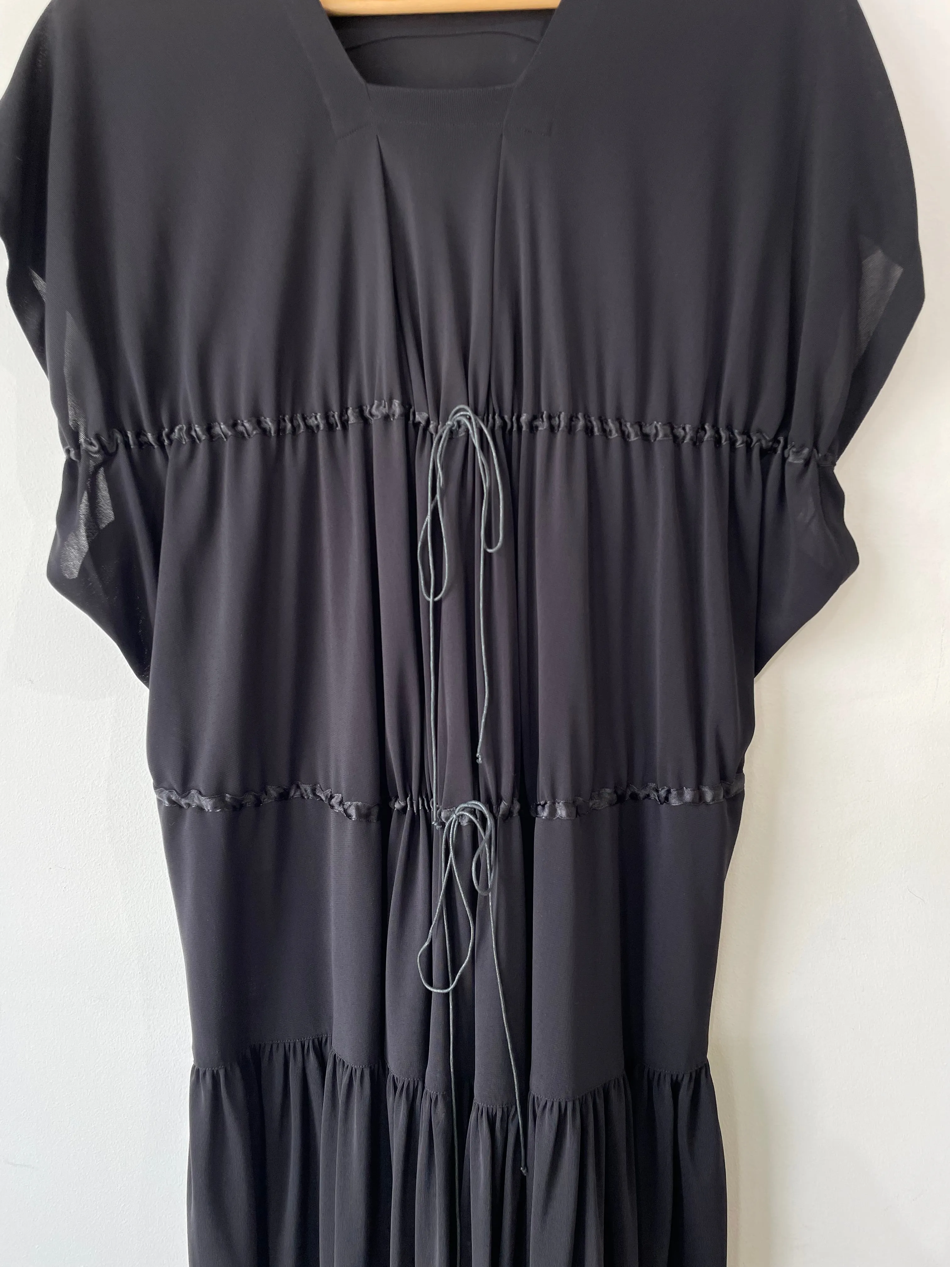 Alaia Black Loose Rayon Dress