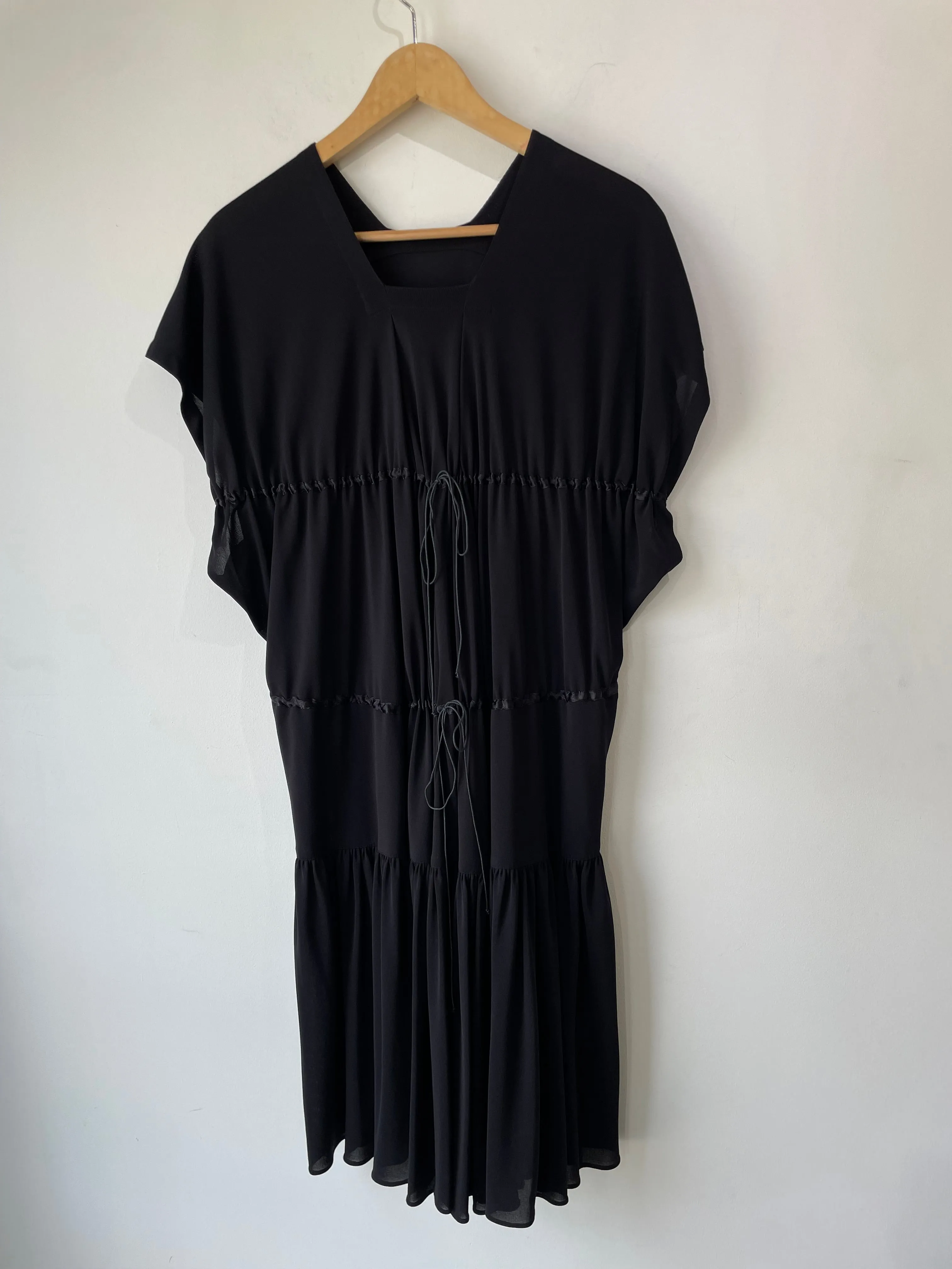 Alaia Black Loose Rayon Dress