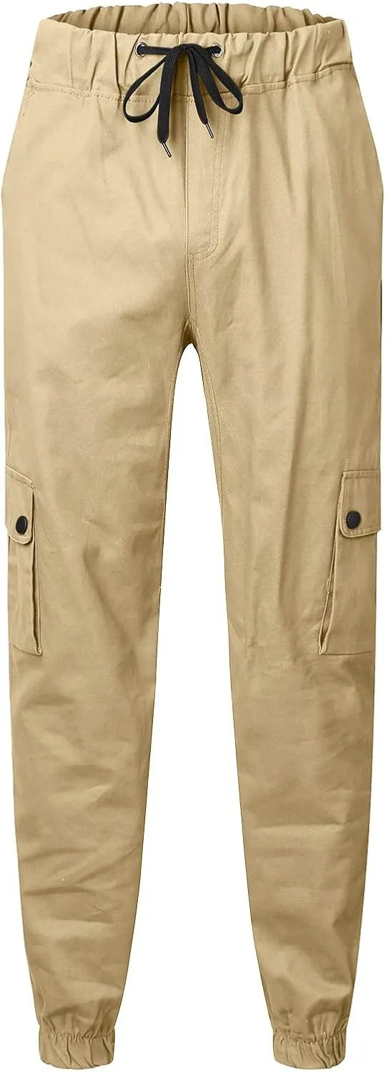Big and Tall Sweatpants for Men & Winter Pants for Men Drawstring Cargo Flat Front Straight Fit Pants Outdoor Sports