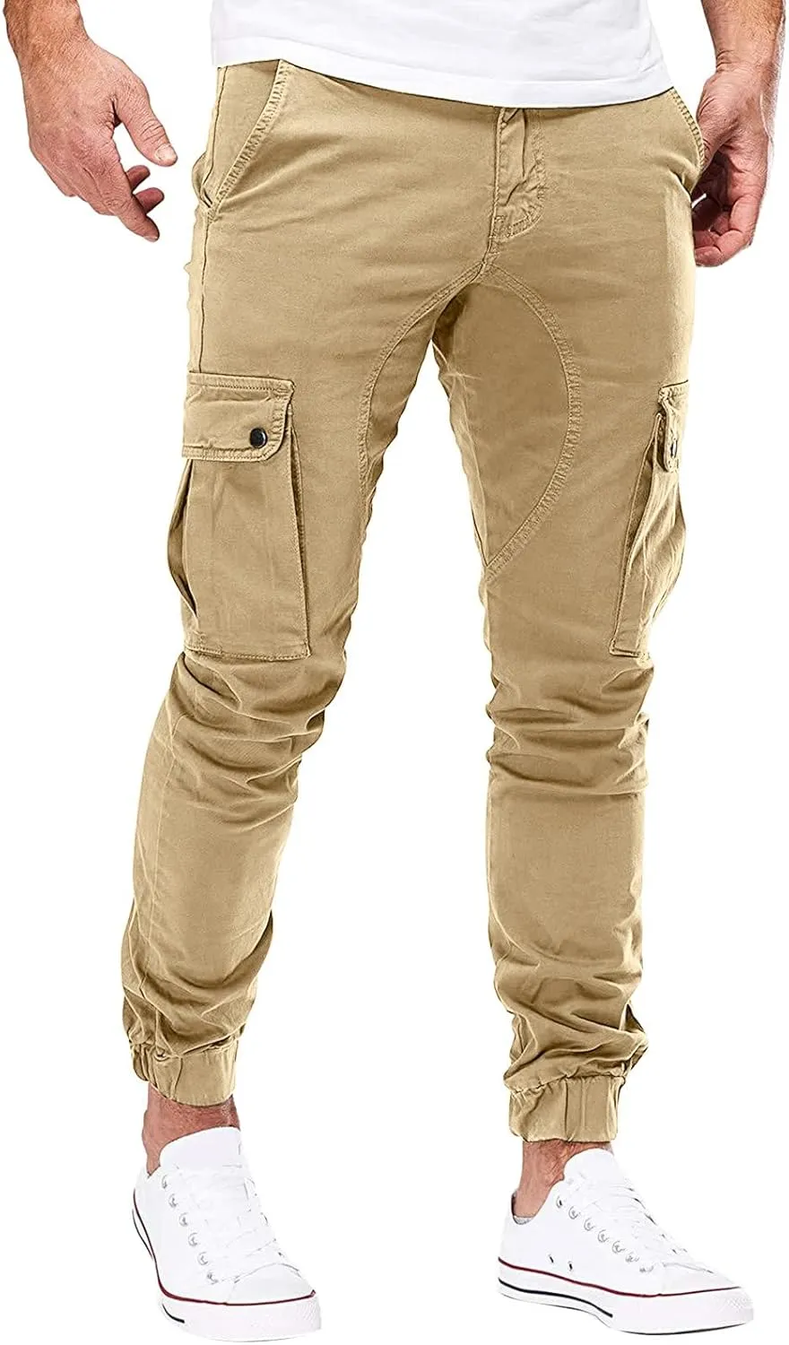 Big and Tall Sweatpants for Men & Winter Pants for Men Drawstring Cargo Flat Front Straight Fit Pants Outdoor Sports