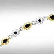 Black Magic Elegant Ovals Silver & Gold Bracelet MBL094