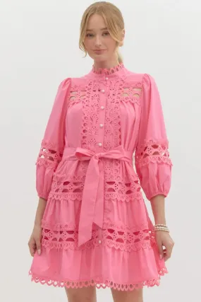 Bubblegum Pink Lace Dress
