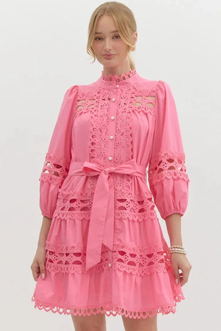 Bubblegum Pink Lace Dress