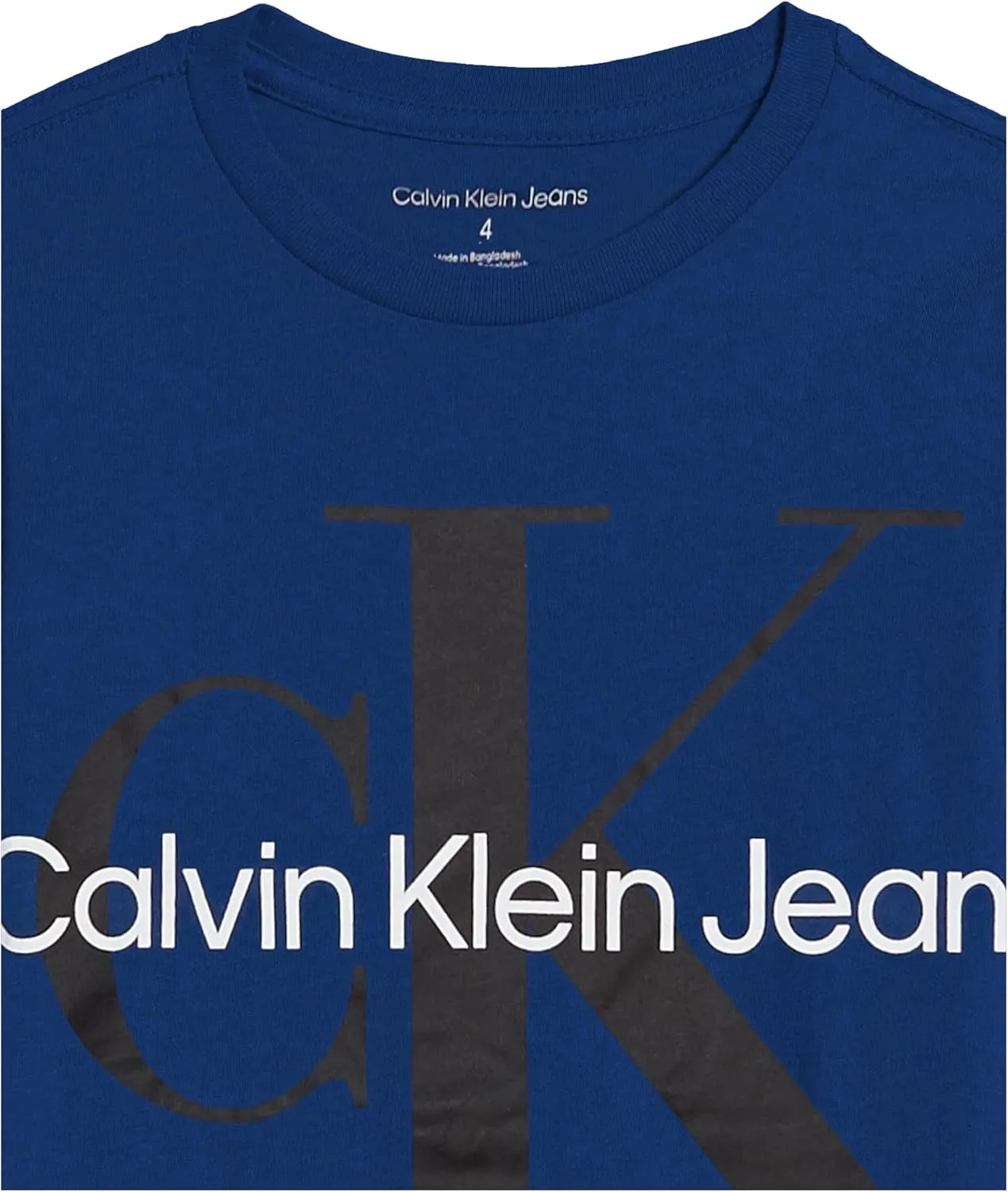 Calvin Klein Boys' Short Sleeve Logo Crew Neck T-Shirt, Soft, Comfortable, Relaxed Fit
