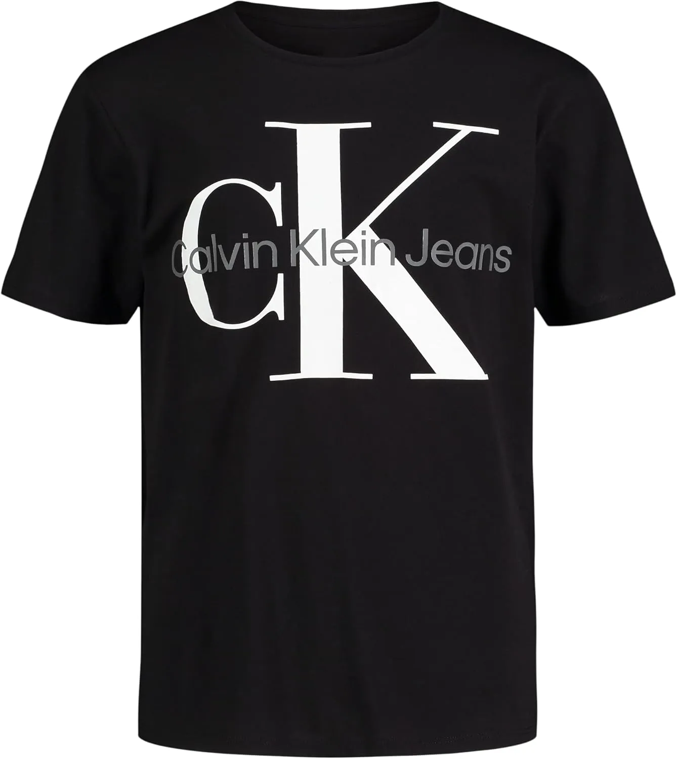 Calvin Klein Boys' Short Sleeve Logo Crew Neck T-Shirt, Soft, Comfortable, Relaxed Fit
