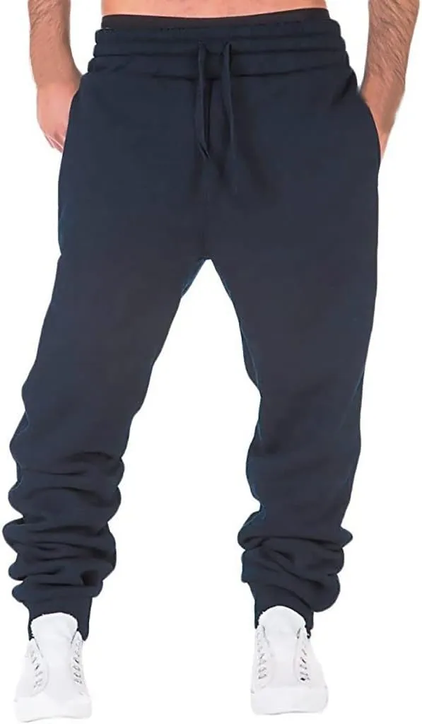 Cargo Pants for Men Big and Tall with Pockets Mens Cargo Sweatpants Heavyweight Fleece Jogger Pants Drawstring Sports