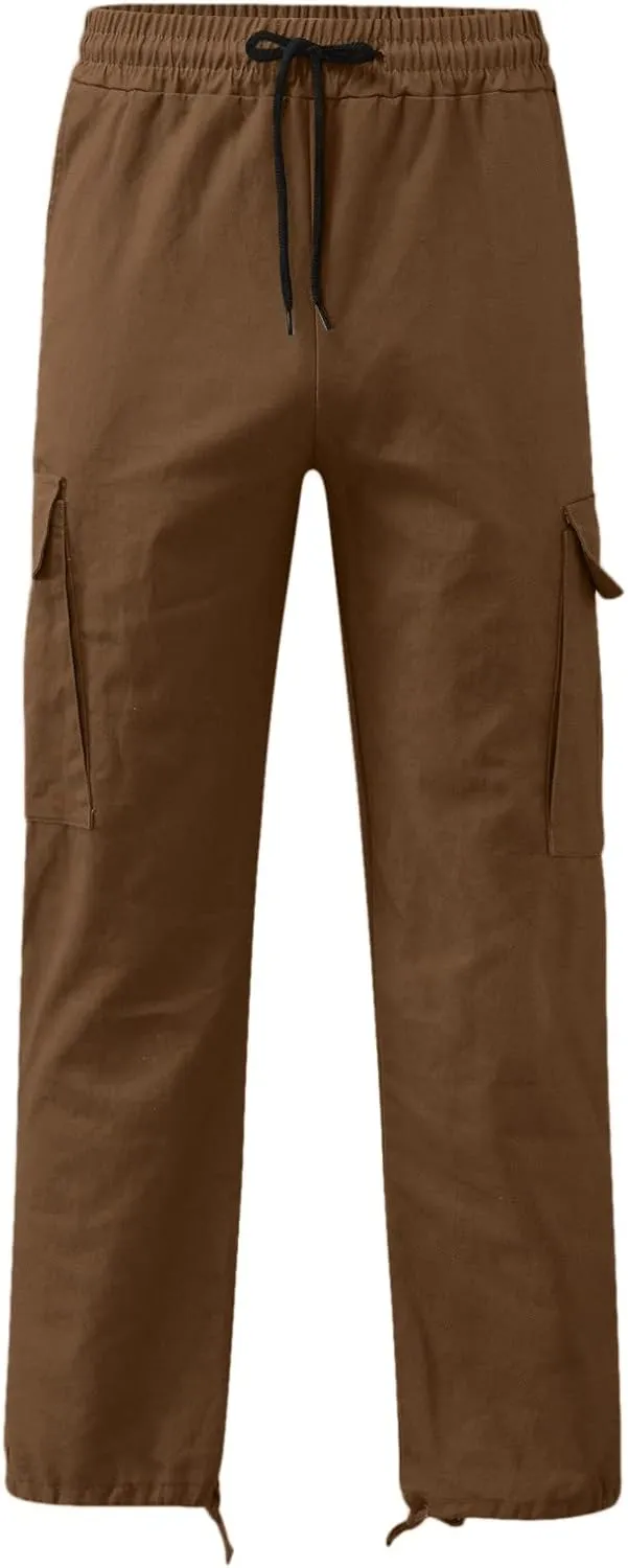 Cargo Sweatpants for Men Pockets Regular & Big Man Sizes Casual Jogger Pant Men's Fleece Lined Cargo Sweatpants Open