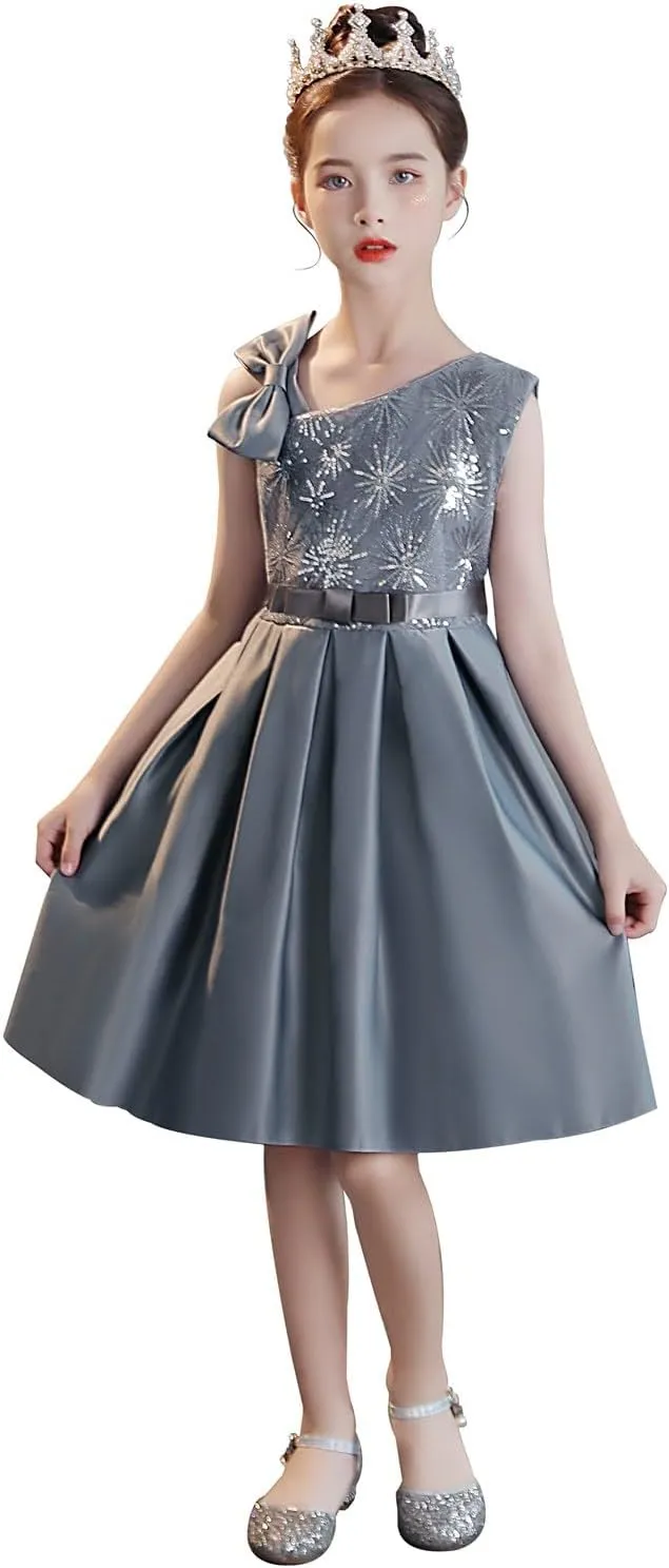 Cichic Elegant Girls' Special Occasion Dress Princess Dresses for Kids 5-6 Years Old Light Purple