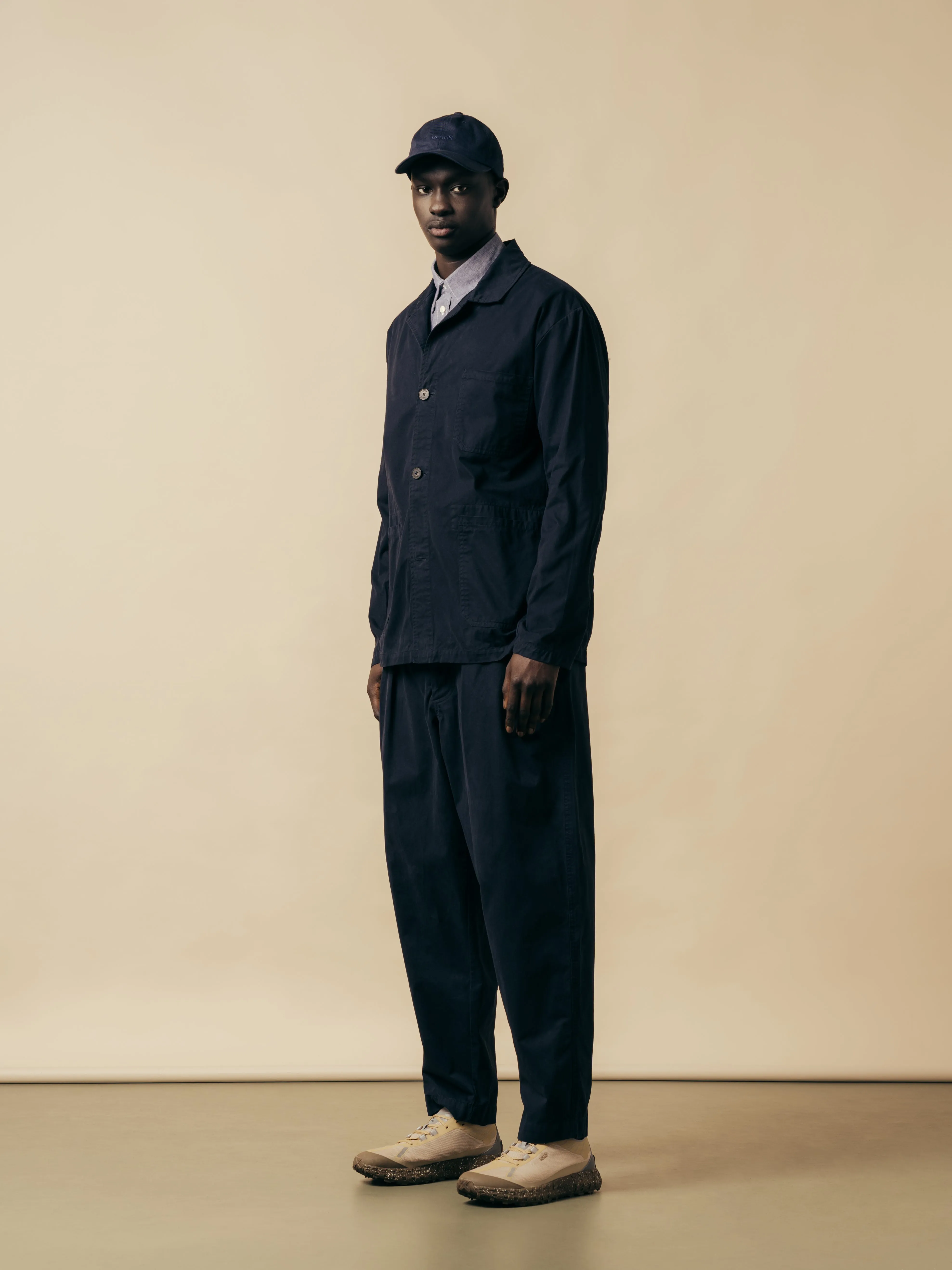 Clyde Pant In Navy Cotton Twill