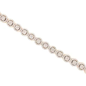 Elegant Diamond Halo Bracelet in 14K Gold