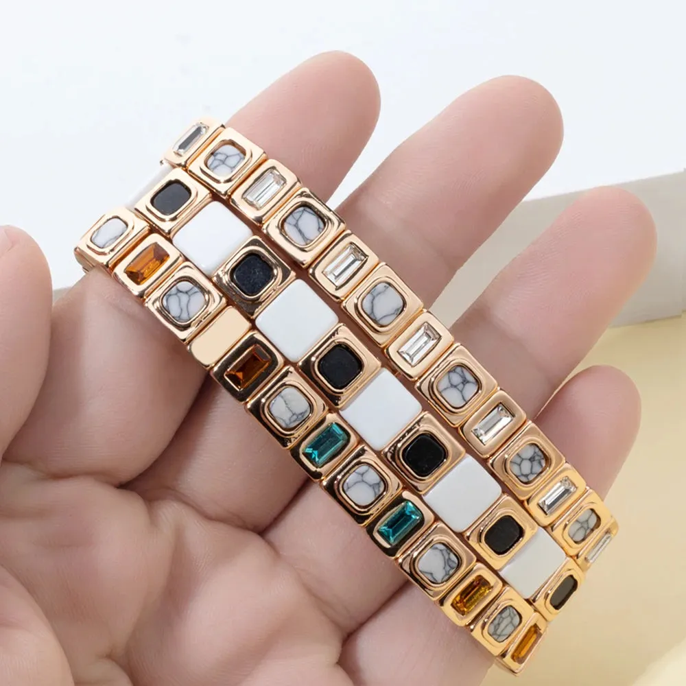 Elegant Gold Gemstone Bracelet