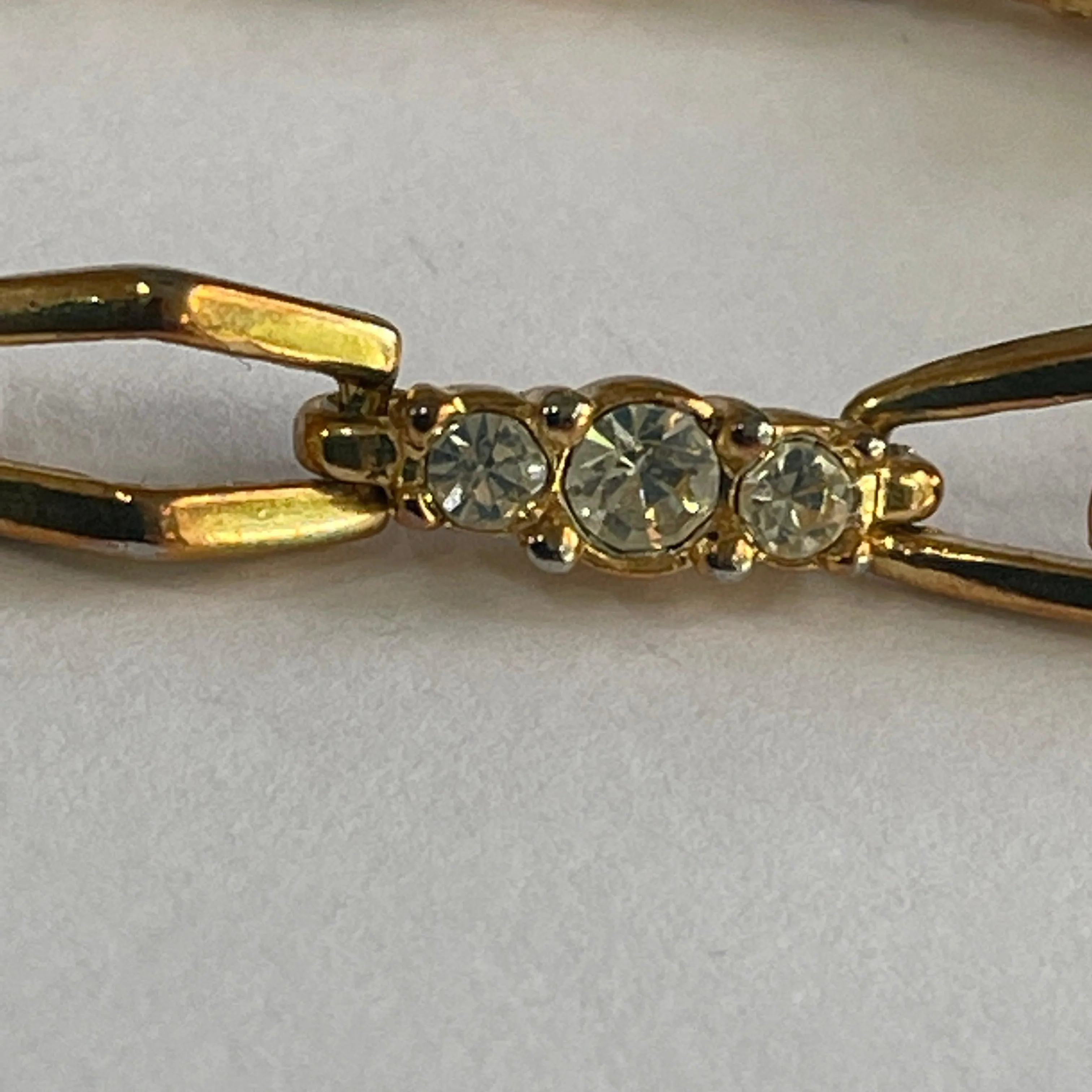 Elegant Gold tone & Cubic Zirconia Bracelet