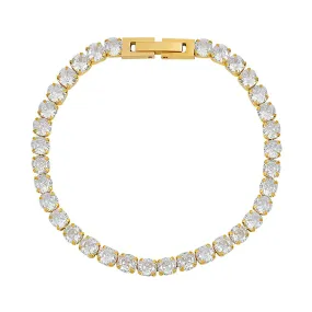 Elegant Tennis Bracelet  Cubic Zirconia Stones  Gold Plated 18 K