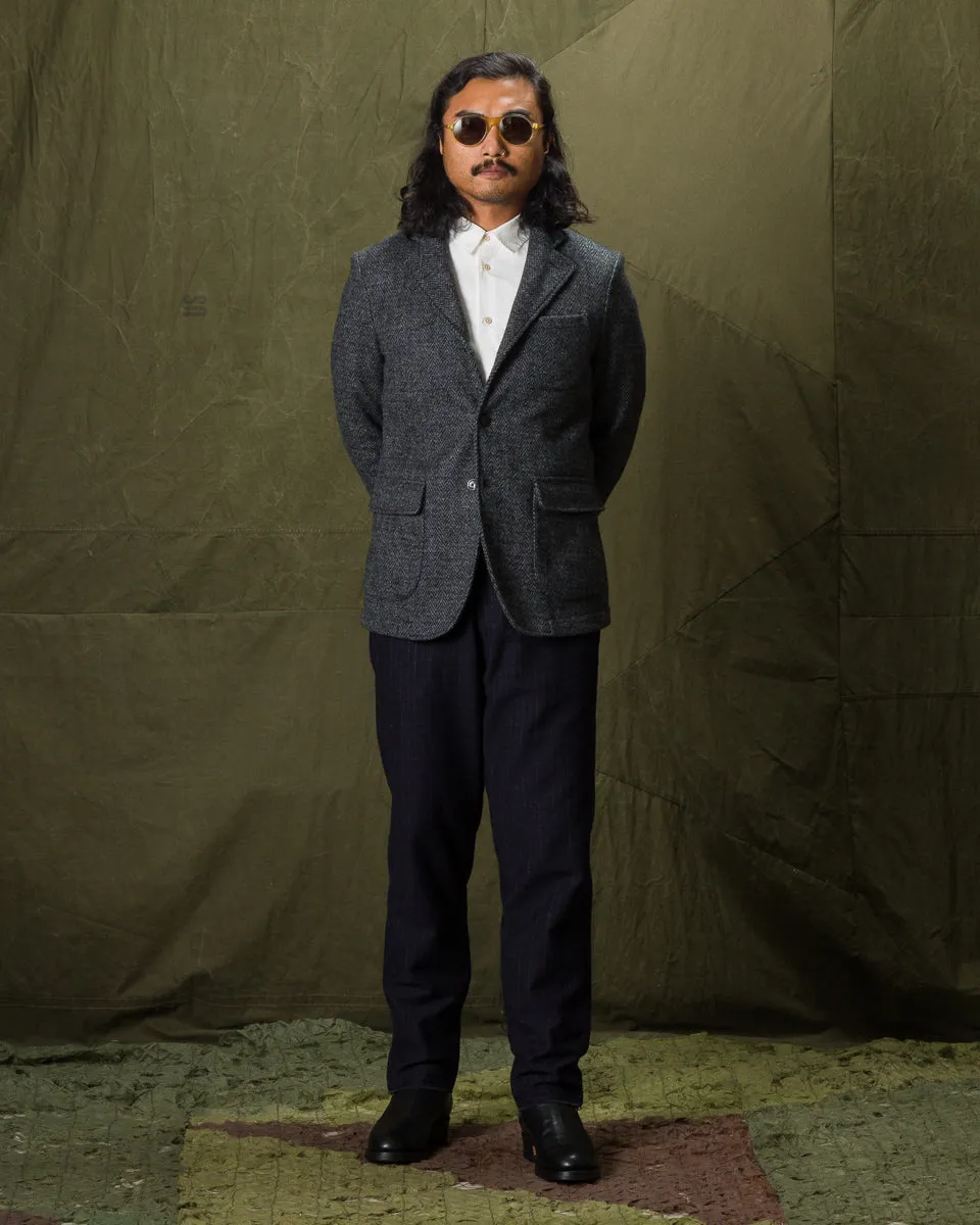 Evans Jacket - Grey Wool Herringbone