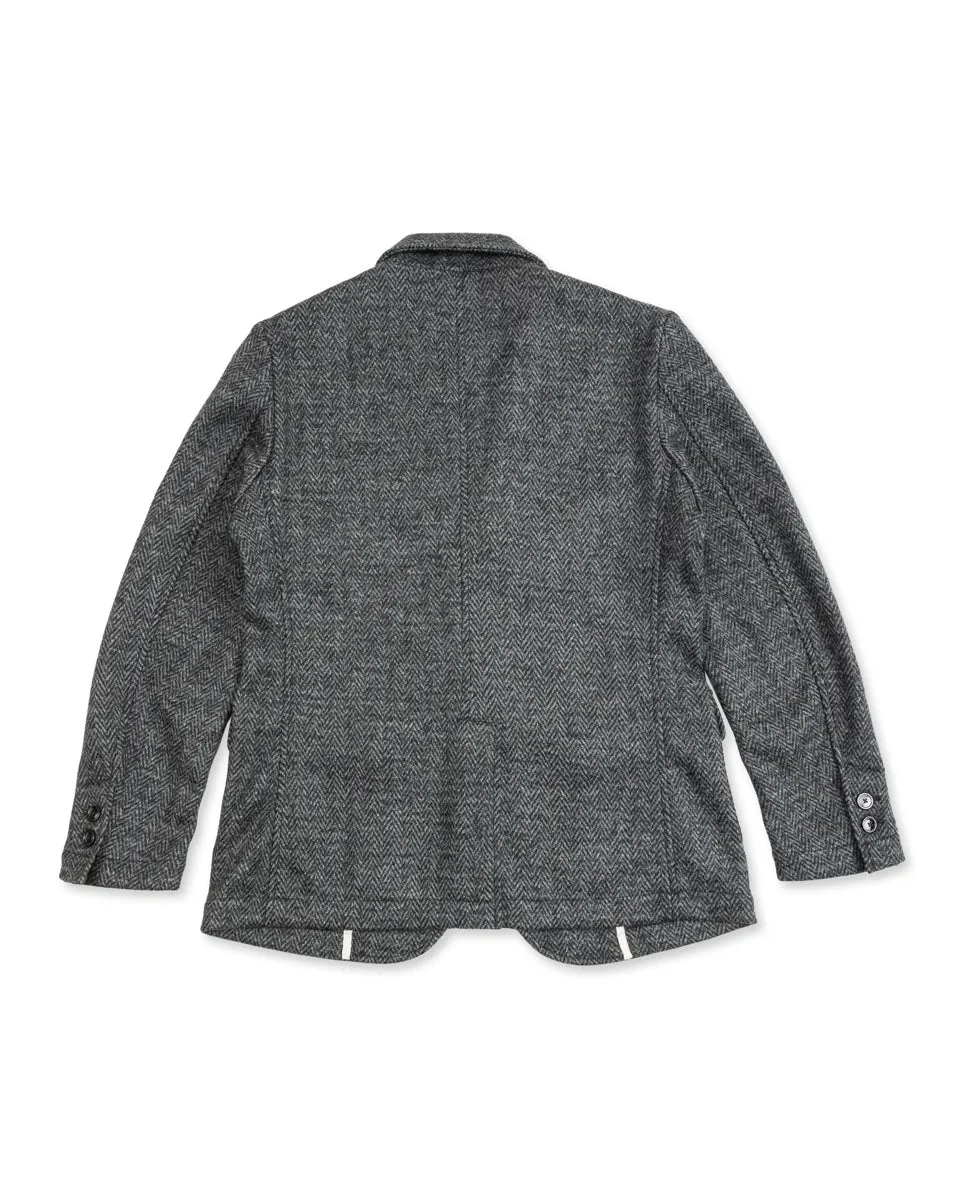 Evans Jacket - Grey Wool Herringbone