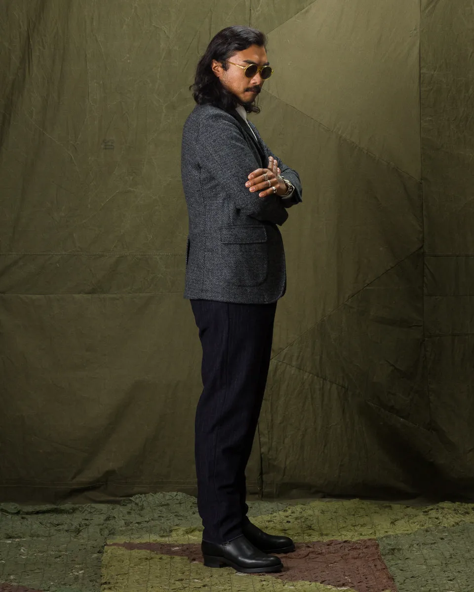 Evans Jacket - Grey Wool Herringbone
