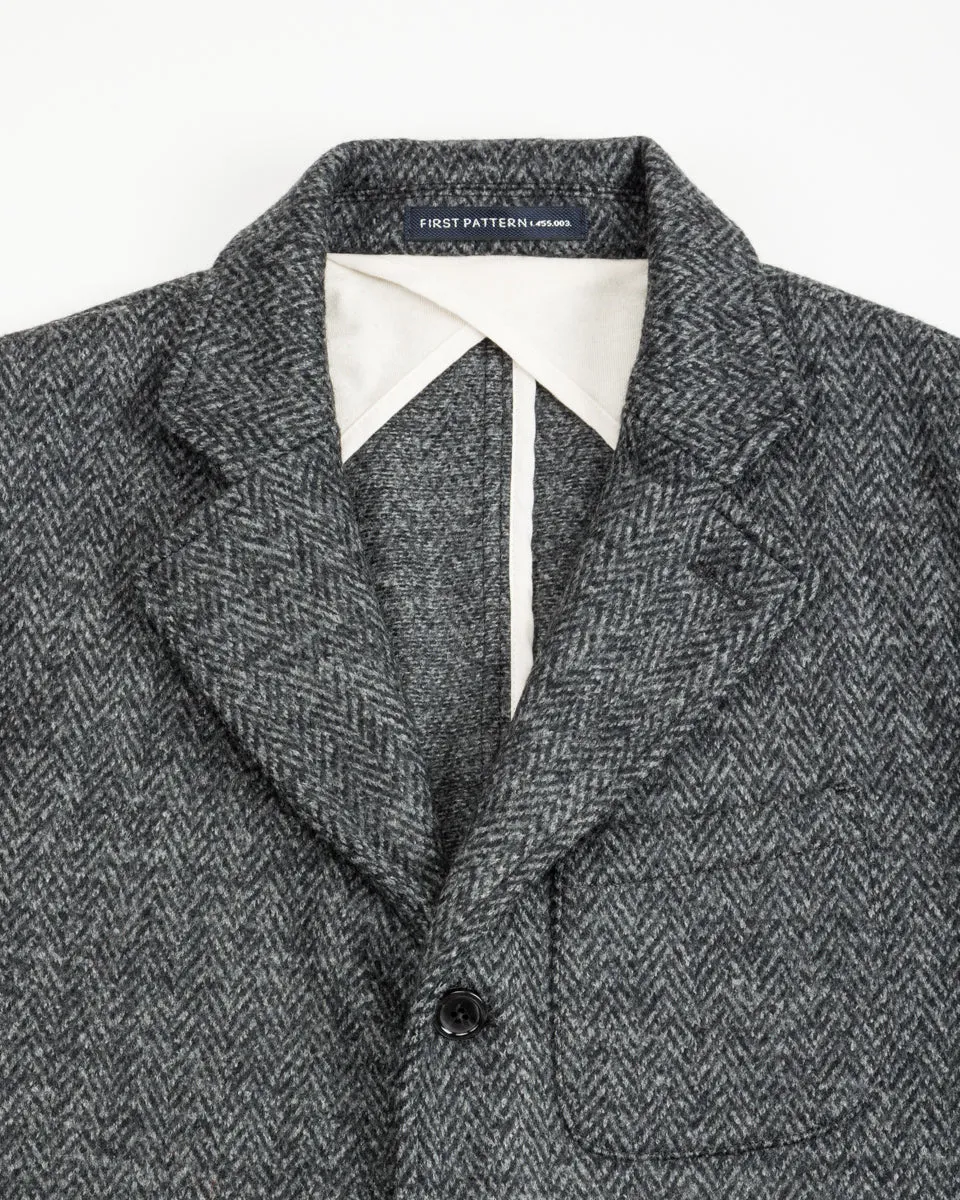 Evans Jacket - Grey Wool Herringbone