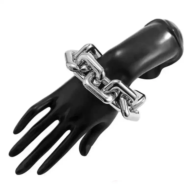 Geometric Square Twisted Thick Chain Bracelet