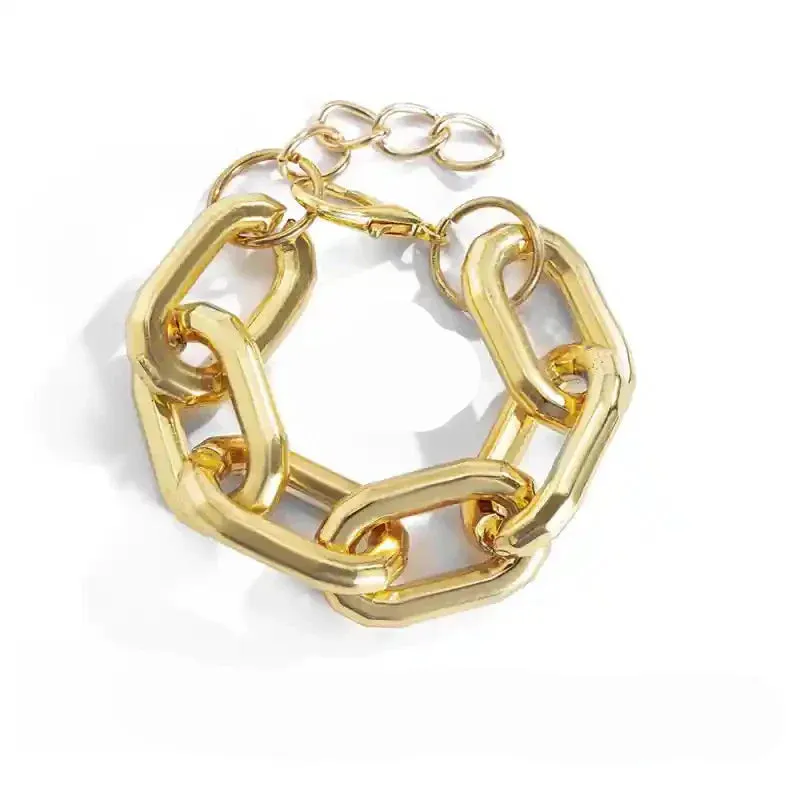 Geometric Square Twisted Thick Chain Bracelet
