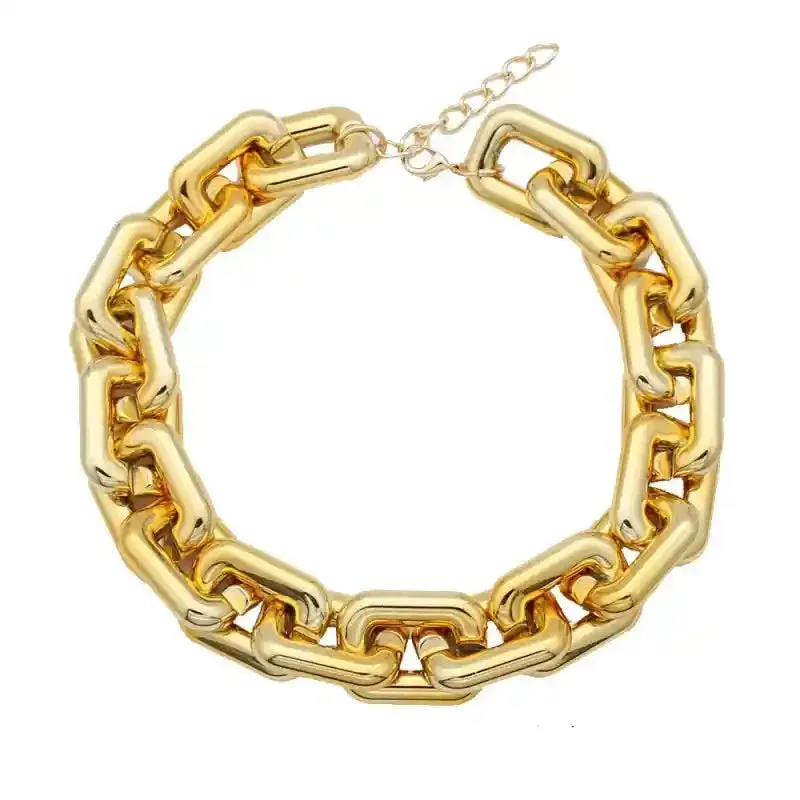 Geometric Square Twisted Thick Chain Bracelet