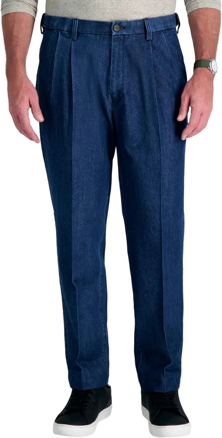 Haggar Men's Casual Classic Fit Denim Trouser Pant-Regular and Big & Tall Sizes