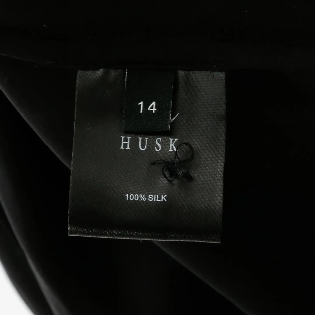 Husk Ruched Silk 'Octavia' Midi Dress Size 14