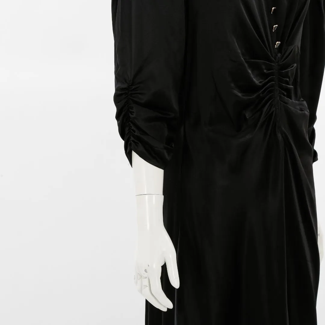 Husk Ruched Silk 'Octavia' Midi Dress Size 14