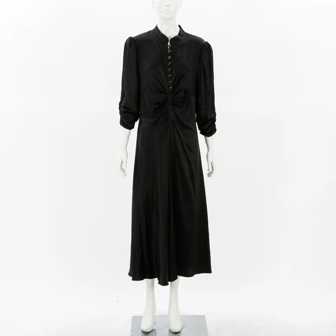 Husk Ruched Silk 'Octavia' Midi Dress Size 14