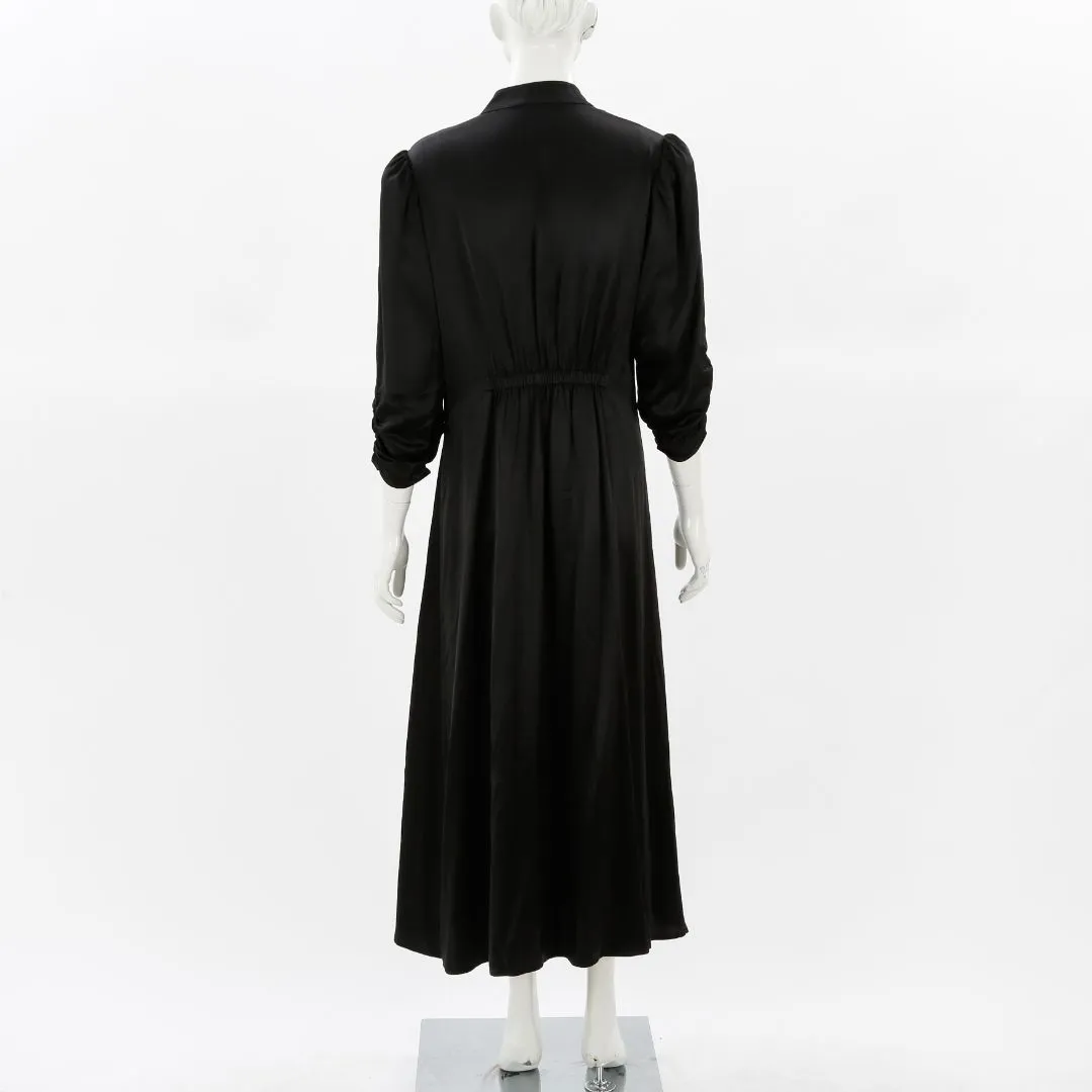 Husk Ruched Silk 'Octavia' Midi Dress Size 14