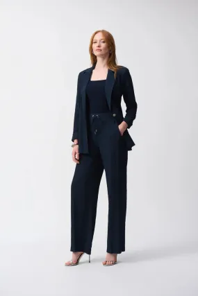 Joseph Ribkoff Seersucker Wide Leg Pant - Midnight Blue