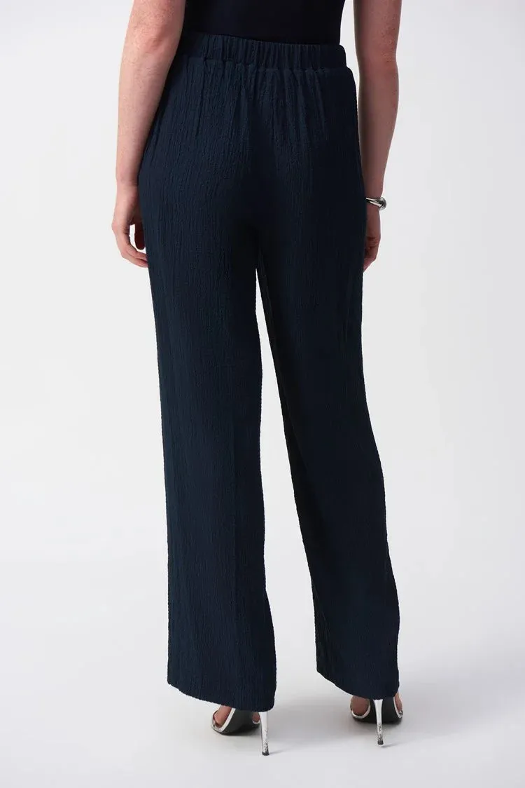 Joseph Ribkoff Seersucker Wide Leg Pant - Midnight Blue