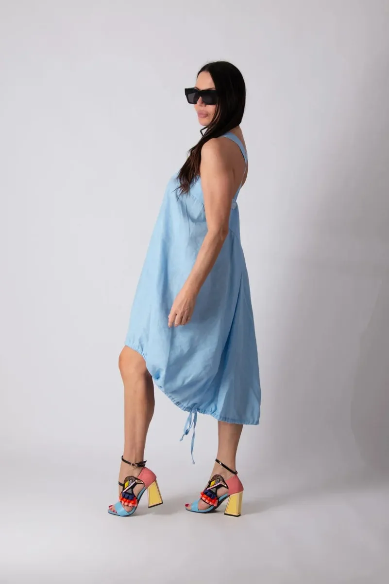 KATE Light blue linen dress