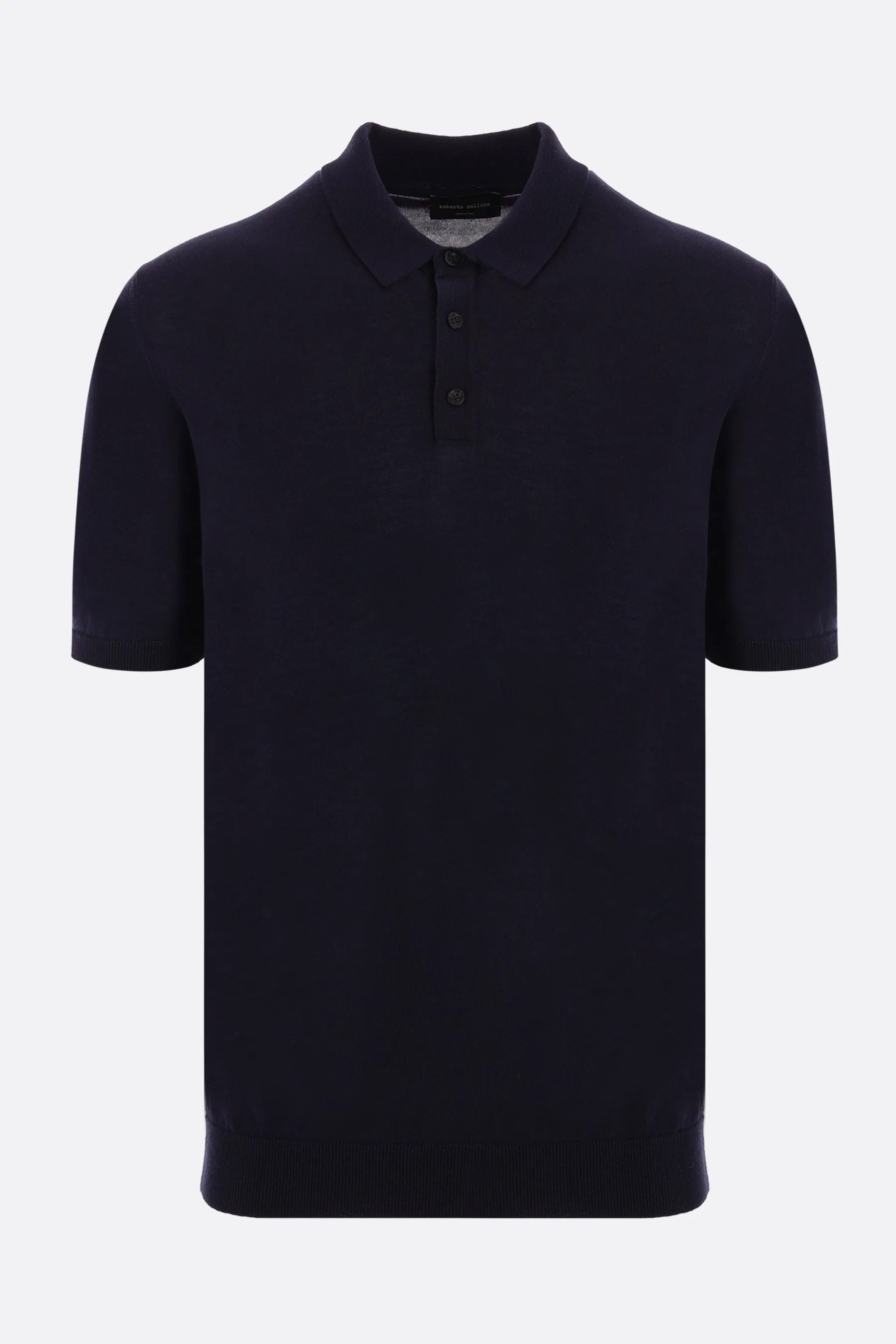 Knit Pattern Cotton Polo Shirt