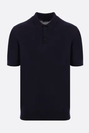 Knit Pattern Cotton Polo Shirt