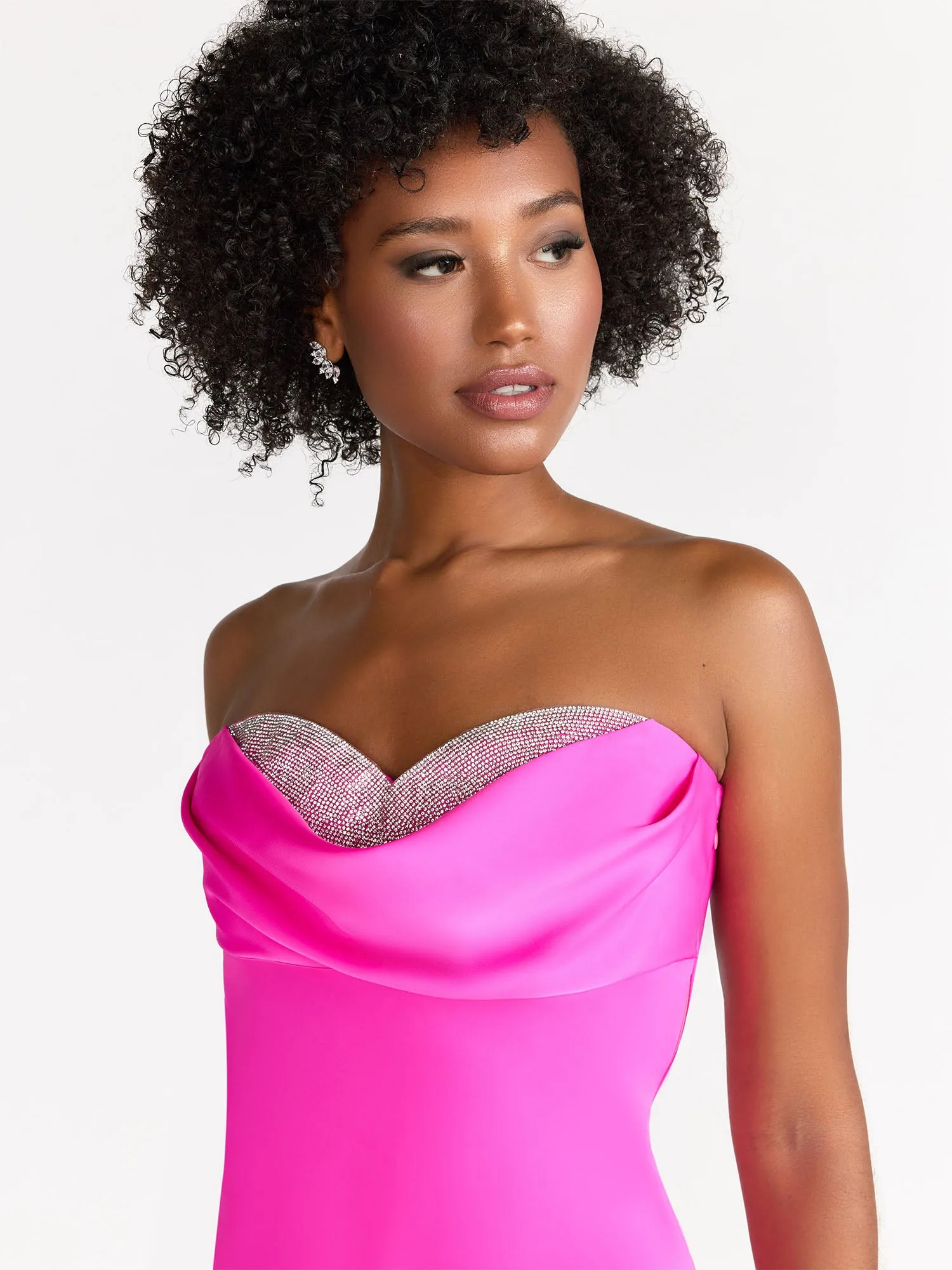 Lena Strapless Cowl Neck Satin Maxi Dress - Brands We Love