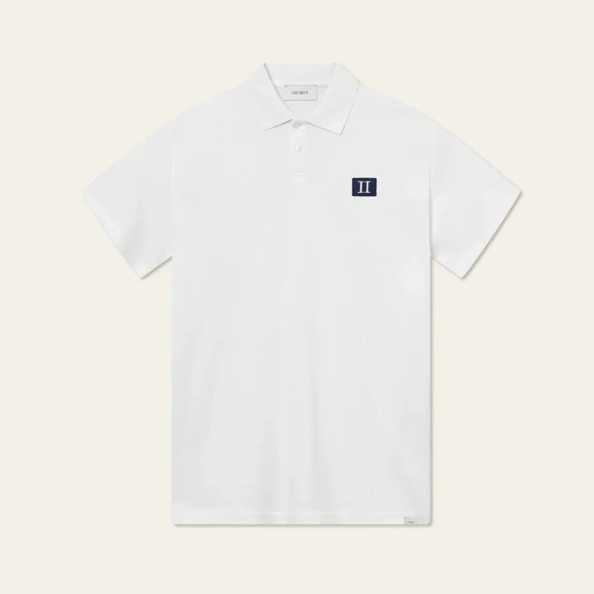 Les Deux Piece Pique Polo in White Pacific Ocean