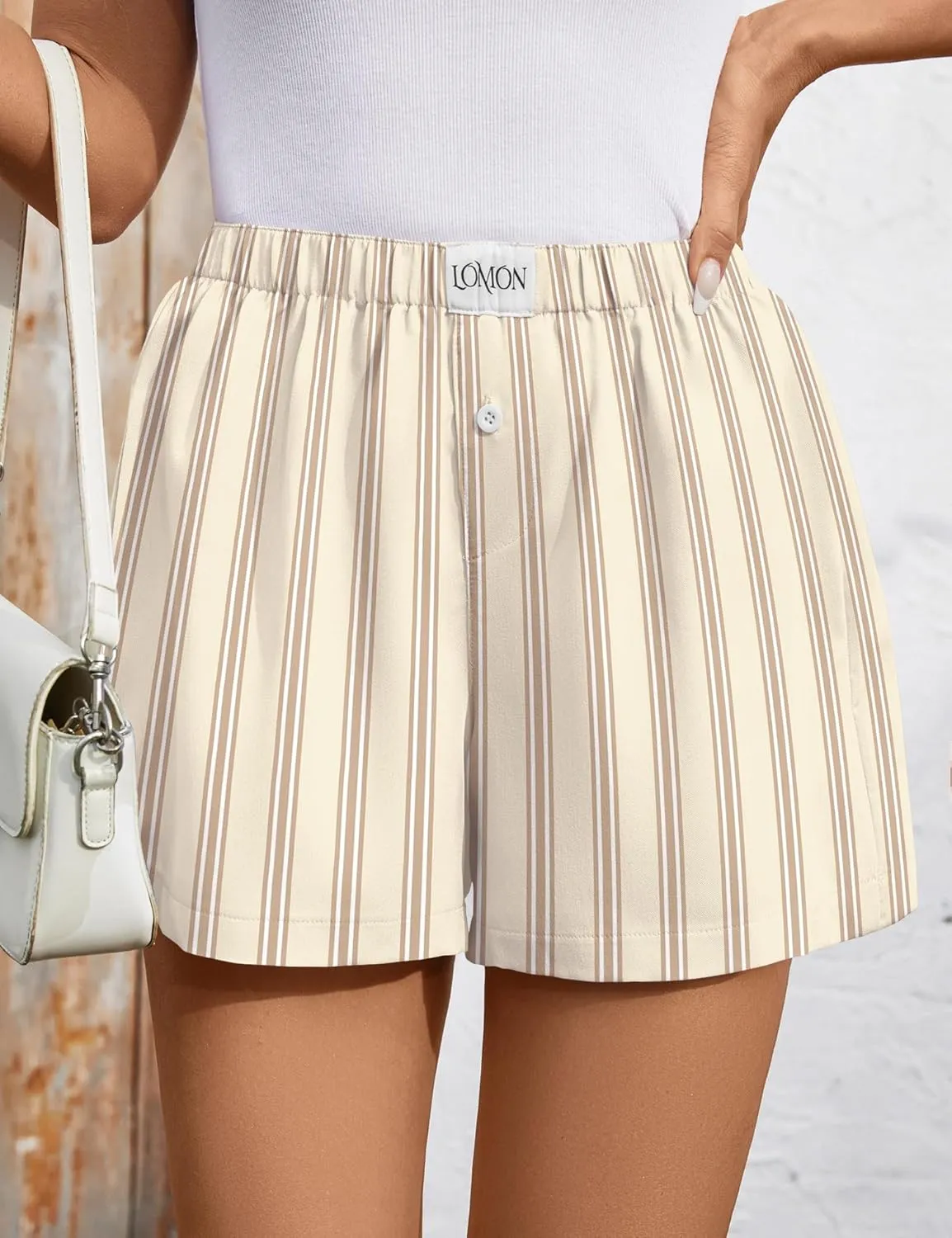 LOMON Womens Boxer Shorts Casual Summer Cotton Pajama Lounge Sleep Pj Gingham Plaid Shorts Y2K Beach Bottoms