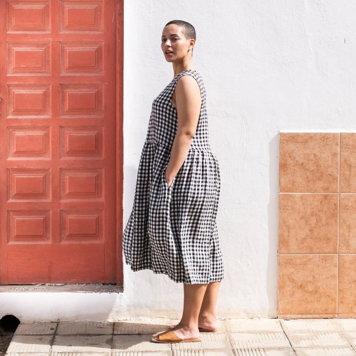 Maxi SMOCK light weight linen dress