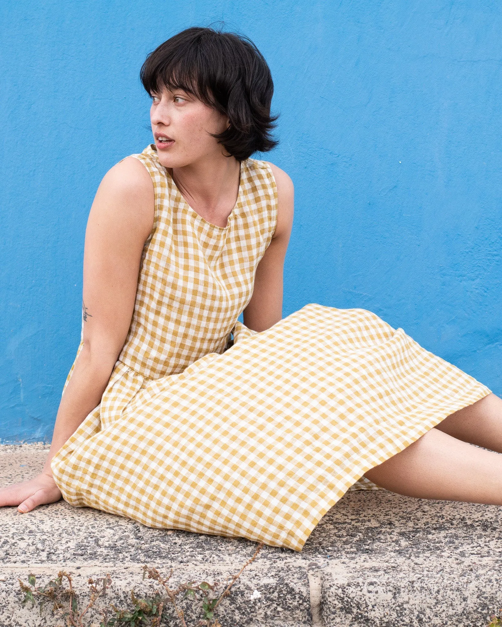 Maxi SMOCK light weight linen dress