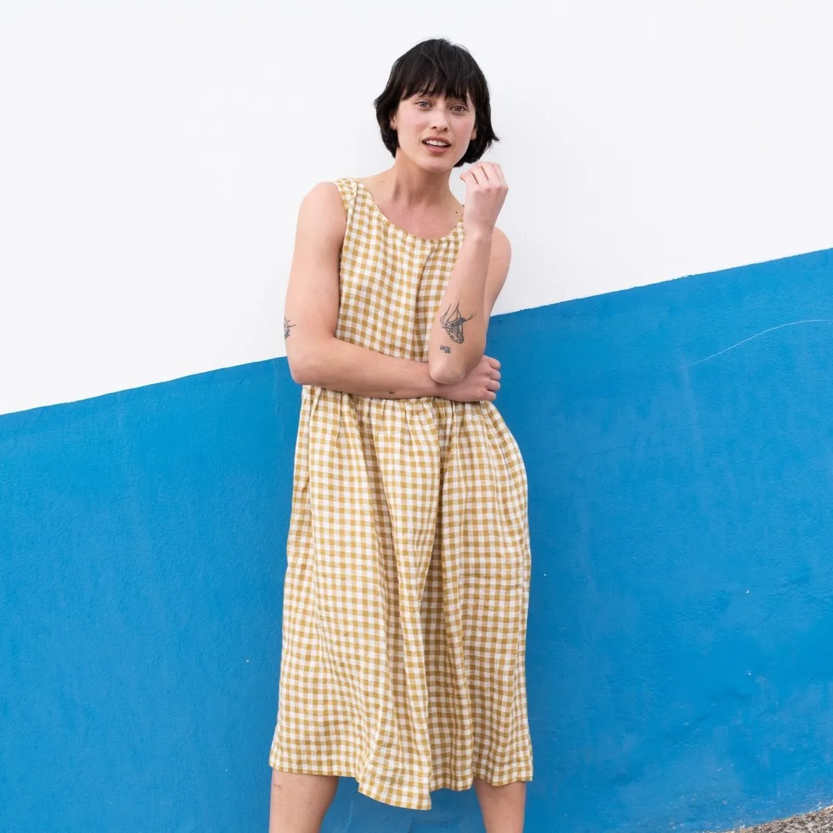 Maxi SMOCK light weight linen dress