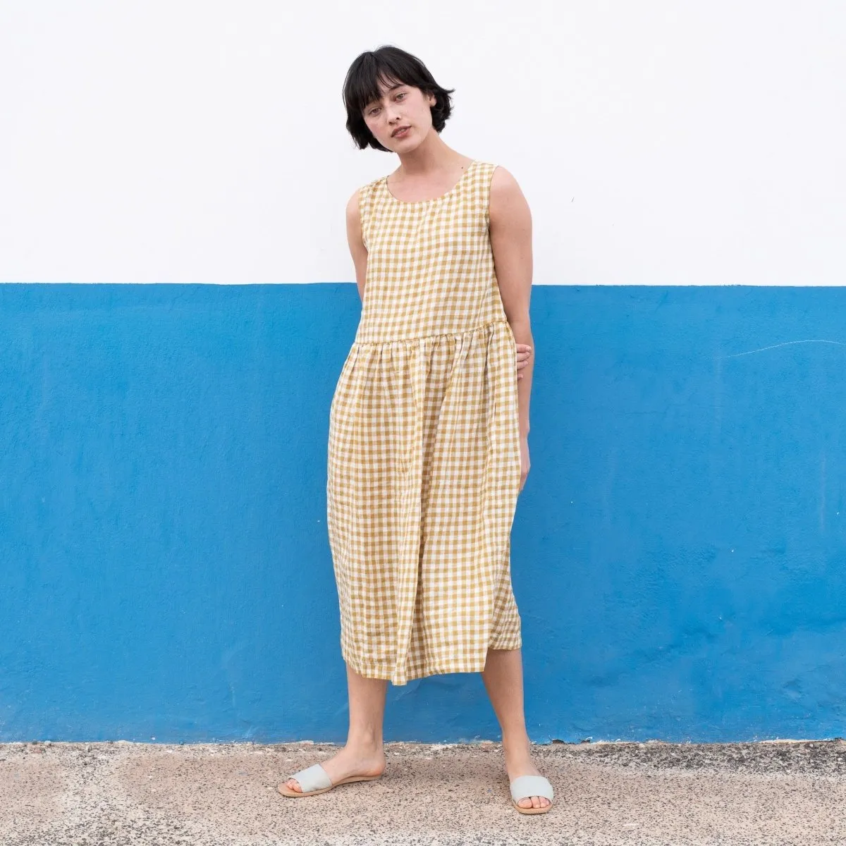 Maxi SMOCK light weight linen dress