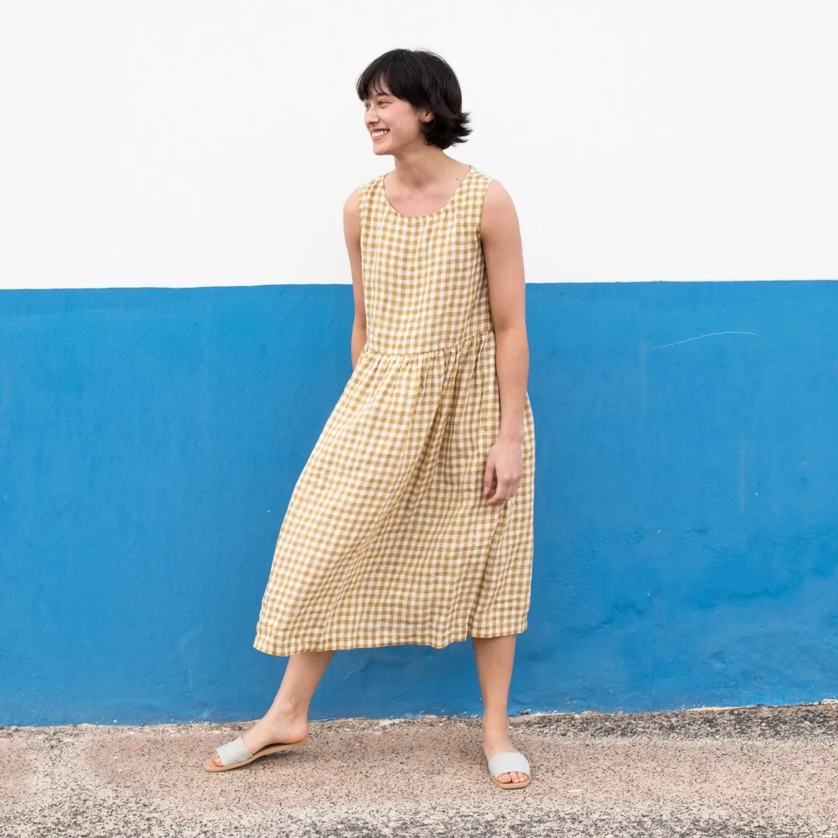 Maxi SMOCK light weight linen dress