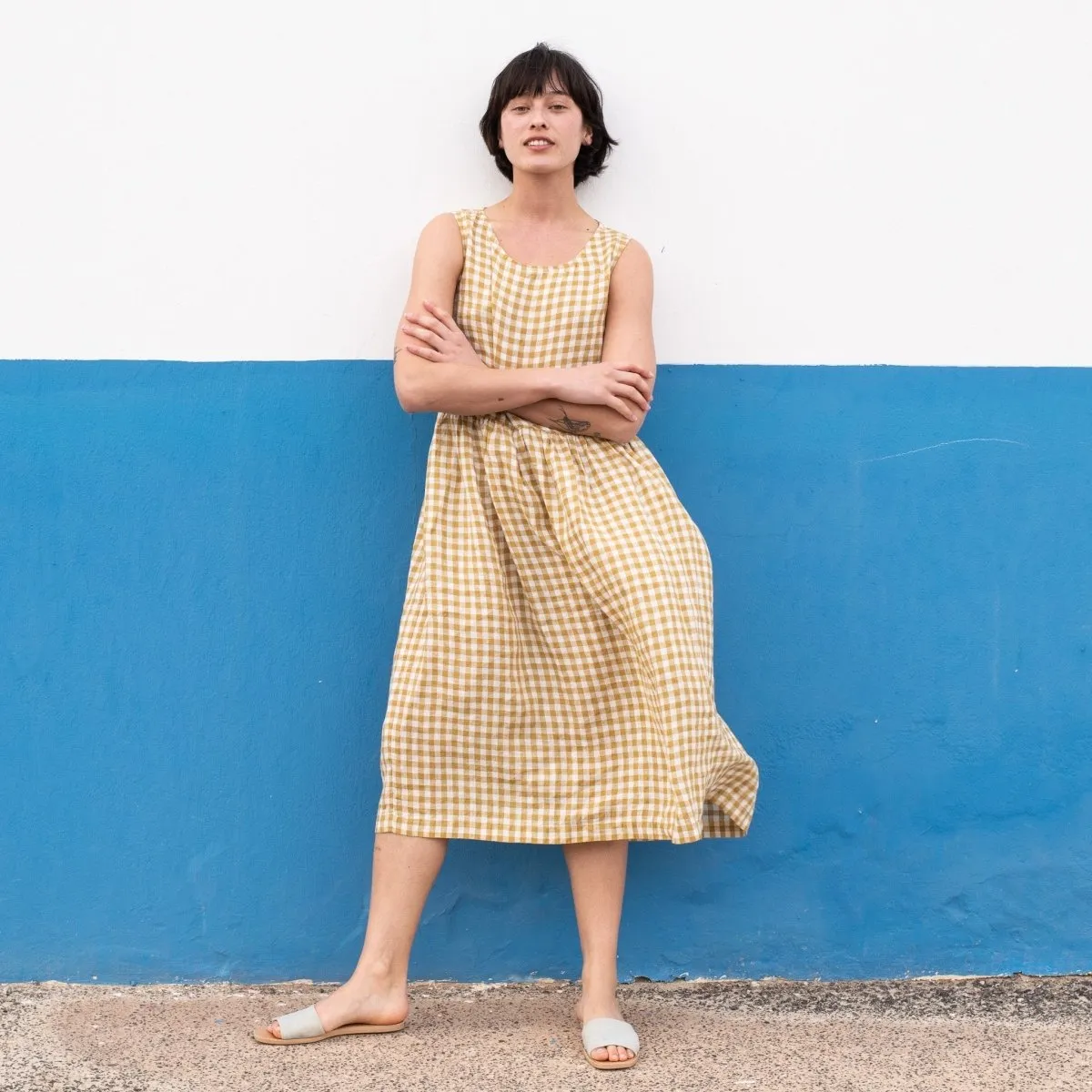 Maxi SMOCK light weight linen dress