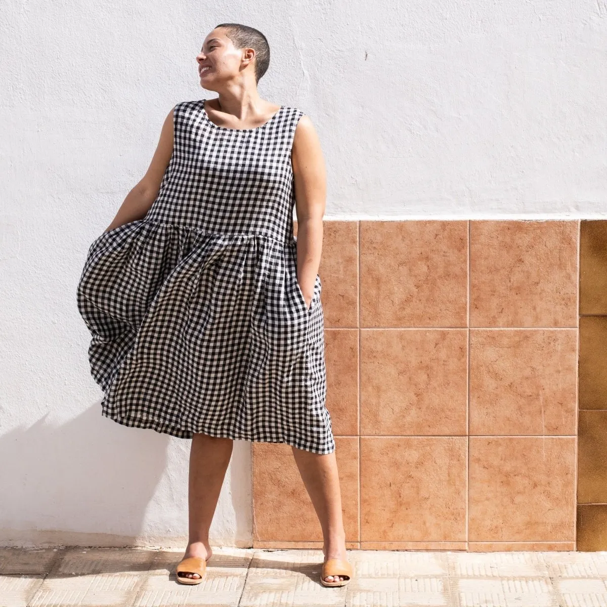 Maxi SMOCK light weight linen dress