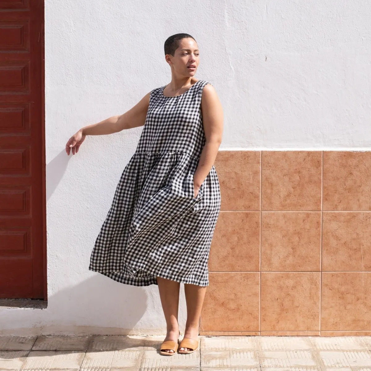 Maxi SMOCK light weight linen dress