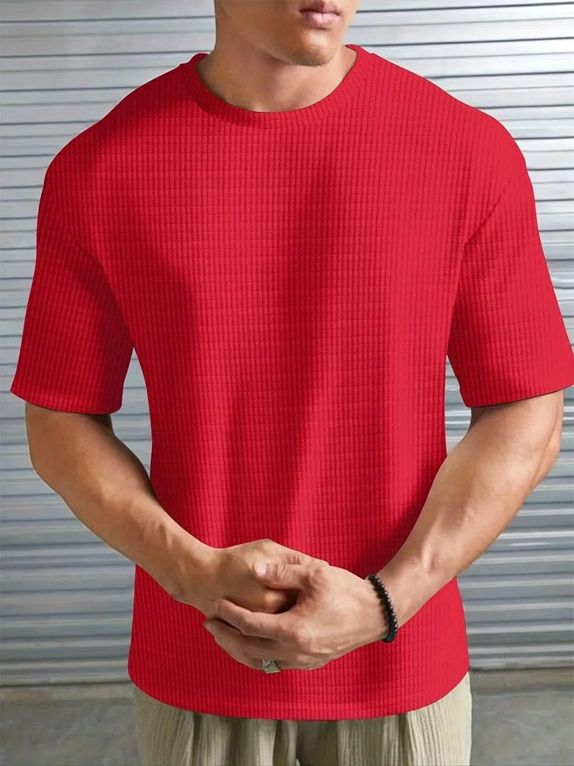 Men's Lightweight Jogging T-Shirt, Summer Slim Fit Crew Neck Basic Casual